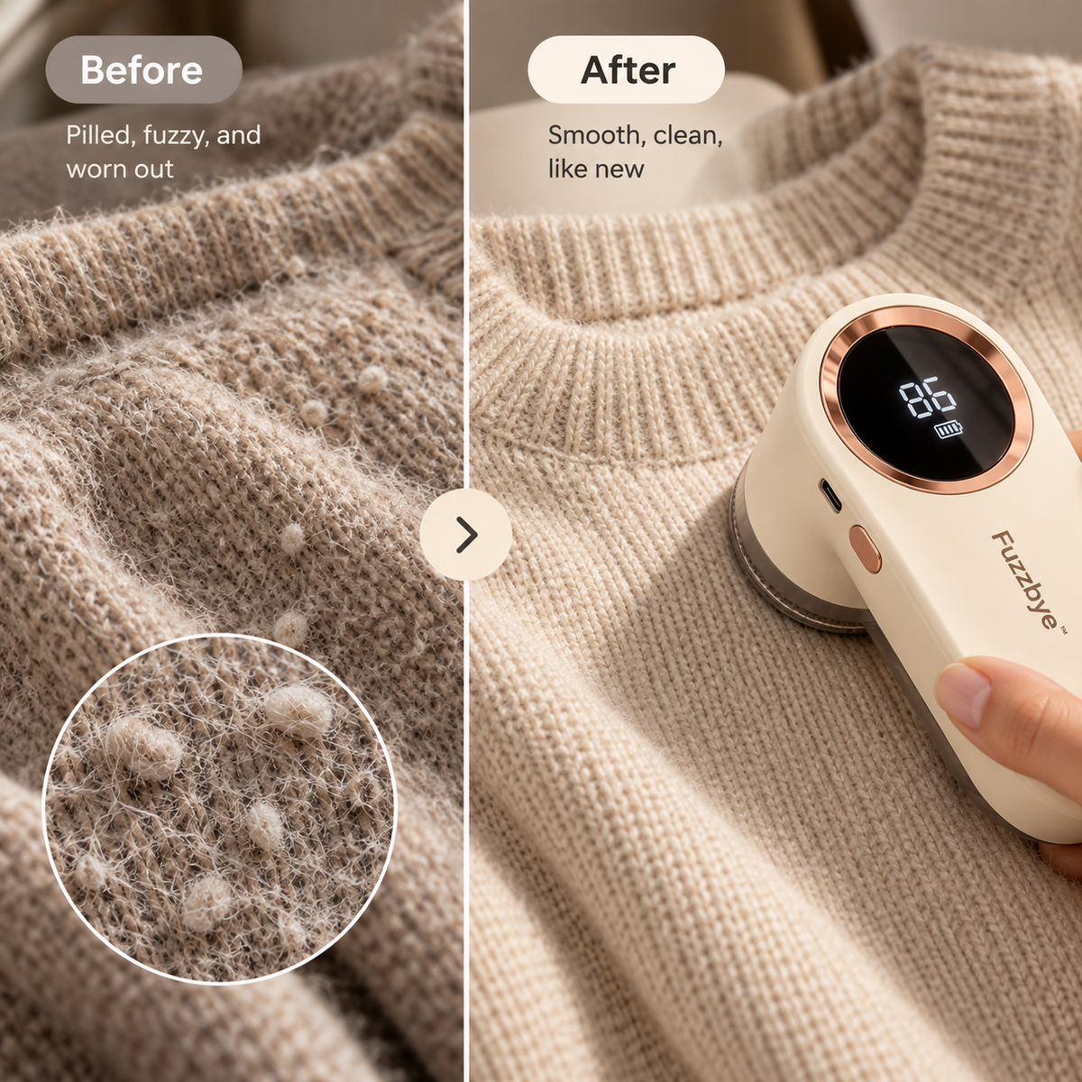 Fuzzbye™ Rechargeable Fabric Shaver